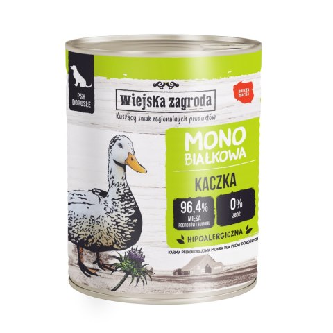 Wiejska Zagroda Karma mokra dla psa Monobiałkowa Kaczka 800g