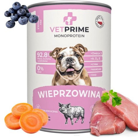 Wiejska Zagroda VETPRIME Monobiałkowa Wieprzowina 6x400g mokra karma