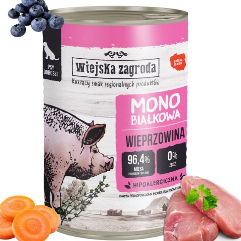 Wiejska Zagroda VETPRIME Monobiałkowa Wieprzowina 6x400g mokra karma