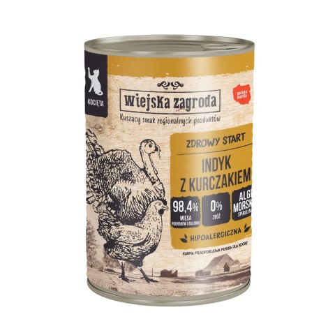 Wiejska Zagroda dla kociąt 6x400 Monobiałkowy Indyk i Duo Indyk z kurczakiem