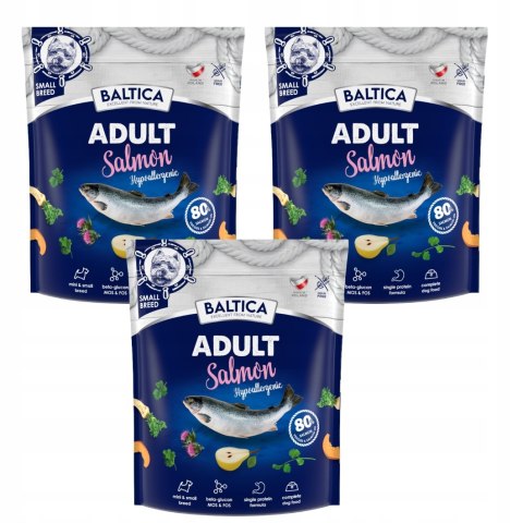 ZESTAW 3 X 1 KG BALTICA ADULT Salmon Hypoallergenic / z łososia XS/S1kg