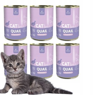 ZESTAW 6X400 POKUSA CatLine karma mokra Quail / Przepiórka KITTEN KOCIAK