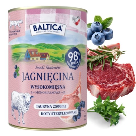 ZESTAW BALTICA SMAKI REGIONÓW Kot dorosły Jagnięcina 12x400g