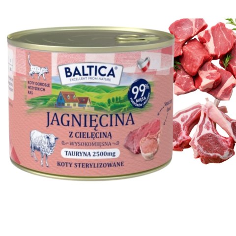 ZESTAW BALTICA SMAKI REGIONÓW Kot dorosły Jagnięcina z cielęciną 12X185g
