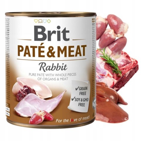 ZESTAW BRIT PATE&MEAT RABBIT 6X800g duże puszki królk