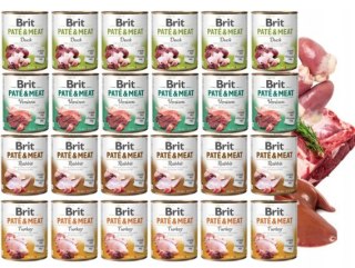 ZESTAW BRIT PATE&MEAT mix smaków 24x800 duży zapas
