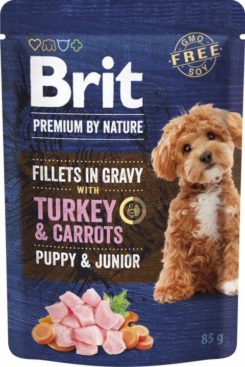 ZESTAW BRIT PREMIUM BY NATURE POUCH GRAVY FILLETS JR TURKEY&CARROTS 9X85