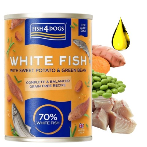 ZESTAW FISH4DOG RYBNE PUSZKI DLA PSA 6X400 ŁOSOŚ I BIAŁA RYBA DLA ALERGIKA