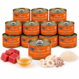 ZESTAW Fish4Cats TUNA FILLET WITH SQUID Filety Tuńczyka z Kałamarnicami 10X70g