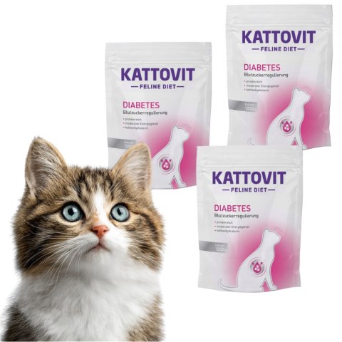 ZESTAW KATTOVIT Feline Diet Diabetes dla kota 3 X 1,25kg