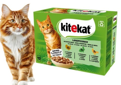 ZESTAW KITEKAT SASZETKI dla kota z indykiem królikiem i drobiem w sosie 24x85 g