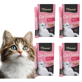 ZESTAW Miamor Cat Cream przekąska odkłaczająca MALT Anti-Hairball zestaw 24x15g