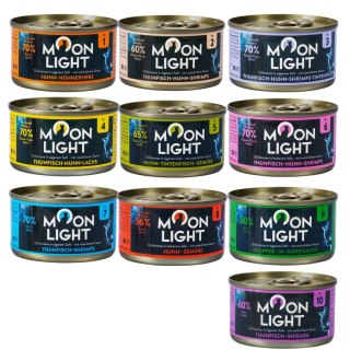 ZESTAW Moonlight mix wszystkich smaków dla kota dorosłego puszki 10 sztuk