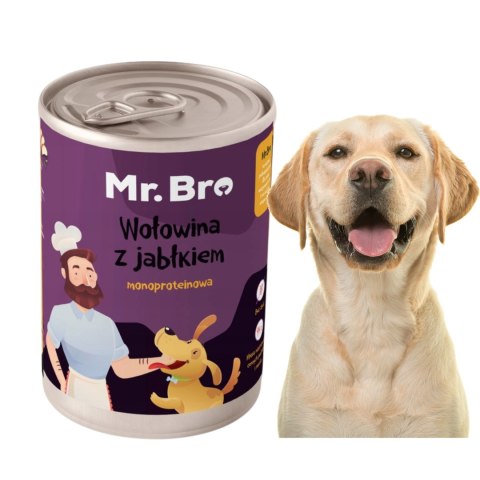 ZESTAW Mr. Bro Wołowina z jabłkiem 6X400g - Monoproteinowa