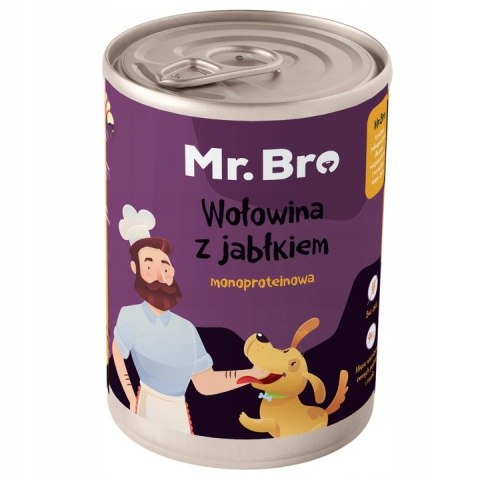 ZESTAW Mr. Bro Wołowina z jabłkiem 6X400g - Monoproteinowa
