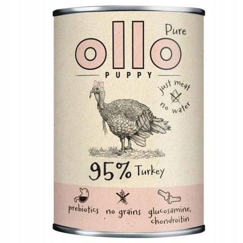 ZESTAW OLLO PURE PUPPY WOŁOWINA INDYK 2X850G MIX DLA SZCZENIĄT KARMA MOKRA