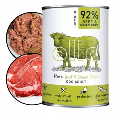 ZESTAW OLLO Pure Wołowina i Żwacze 6 X 400g