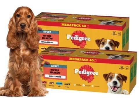 ZESTAW PEDIGREE MOKRA KARMA DLA PSA MIX SMAKÓW W GALARETCE SASZETKI 80 X 100 g