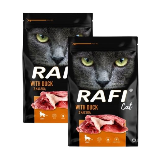 ZESTAW Rafi Cat z kaczką karma sucha dla kota 2X7 kg