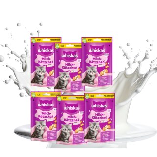 ZESTAW Whiskas Junior 6X50g Mleczna przekąska dla kociąt Kurczak poduszeczki