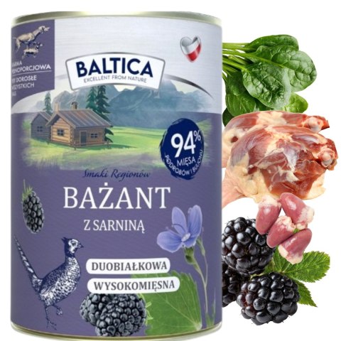 Zestaw - BALTICA Smaki Regionów Bażant z sarniną 12x400g