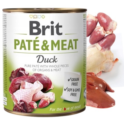 Zestaw - BRIT PATE&MEAT DUCK 6x800g ulubiony smak mokra karma