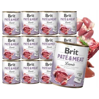 Zestaw BRIT PATE&MEAT LAMB 12x800g mokra karma dla psa dorosłego duże rasy
