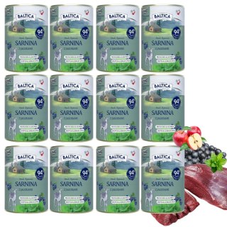 Zestaw - Baltica Sarnina z jeżyną karma mokra dla psa 12x400g