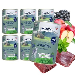 Zestaw - Baltica Sarnina z jeżyną karma mokra dla psa 6x400g
