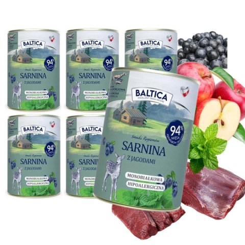Zestaw - Baltica Sarnina z jeżyną karma mokra dla psa 6x400g