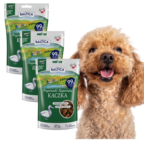 Zestaw Baltica monoproteinowa kaczka 3x80g półmiękkie smaczki
