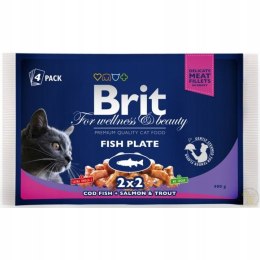 BRIT Fish plate saszetka zestaw 4 sztuk x100g