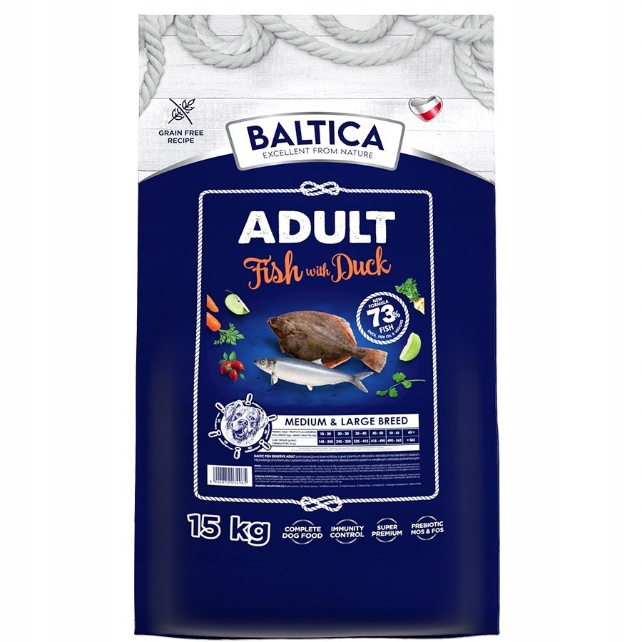 Baltica Adult Fish & Duck 15kg Rybka