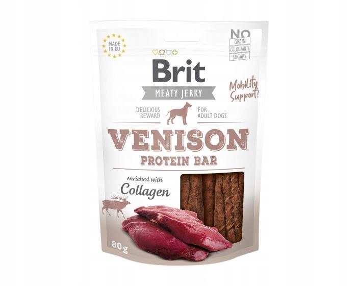 Brit Jerky Snack Venison Protein bar 80g
