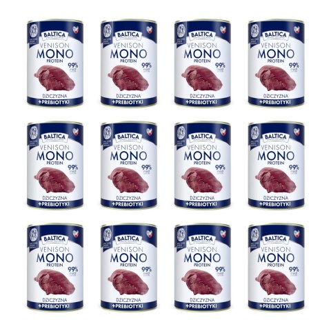 BALTICA MONOBIAŁKOWA VENISON KARMA DLA PSA DZICZYZNA 12x 400G