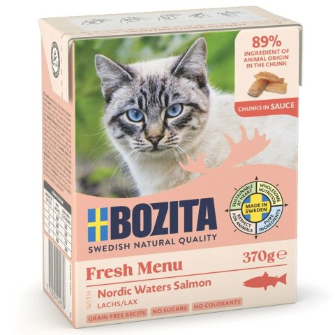 BOZITA Chunks in Sauce Łosoś 370g Karma Mokra dla Kota w Sosie