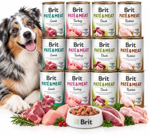 Brit Pate&Meat 12X400 mix ulubionych smaków mokra karma dla psa 9,6kg