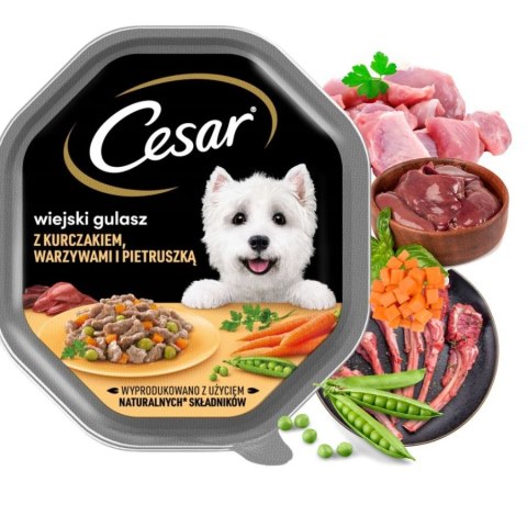 Cesar Wiejski Gulasz Karma Mokra dla Psa Kurczak Warzywa 12x150g