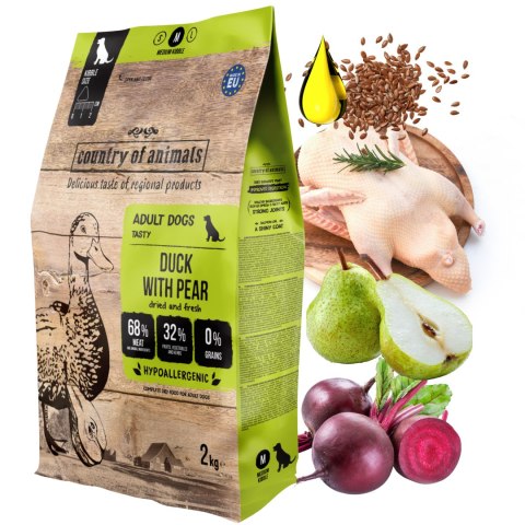 Country of Animals Dog Dry Food Duck with Pear 2kg