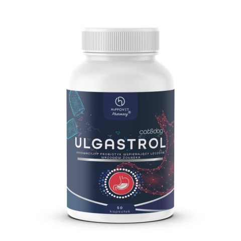 HippoVet Pharmacy ULGASTROL Cat&Dog 50 kapsułek - osłona żołądka psa i kota