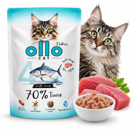 OLLO CAT - Kurczak 85g Nr 4 - MOKRA KARMA DLA KOTA