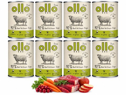 OLLO Pure Wołowina i Żwacze 8x400g Monobiałkowa wysokomięska karma dla psa