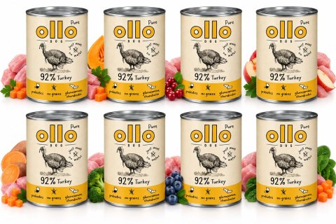 OLLO pure Turkey Indyk 8x400 monobiałkowa karma dla alergika hypoalergiczna