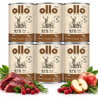 Ollo Pure Jeleń 6X400g monobiałkowa karmma wysokomięsna