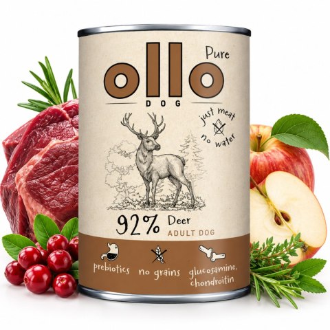 Ollo Pure Jeleń 6X400g monobiałkowa karmma wysokomięsna