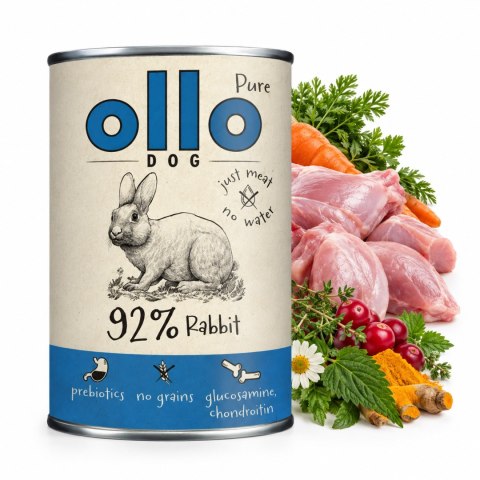 Ollo Pure Królik RABBIT 400g monobiałkowa mokra bezzbożowa karma dla psa