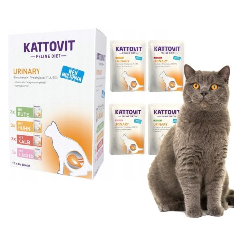 PAKIET KATTOVIT MULTIPAK PAKIET MIESZANY URINARY 60x85g kurczak cielęcina łosoś