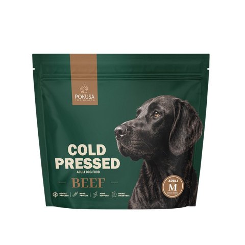 POKUSA Cold Pressed Adult Dog Food Beef Monoprotein Size M -3 kg