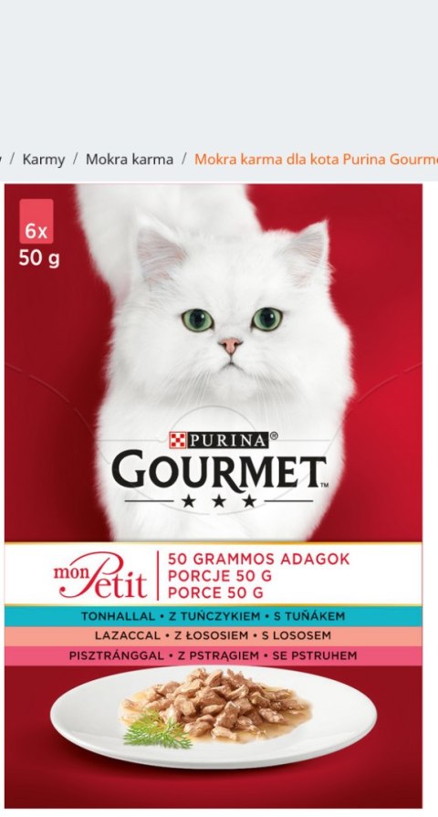 PURINA GOURMET MON PETIT 6x50g mokra karma dla kota dorosłego