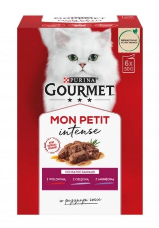 PURINA Mon Petit wołowina jagnięcina cielęcina saszetki dla kota 18x50g